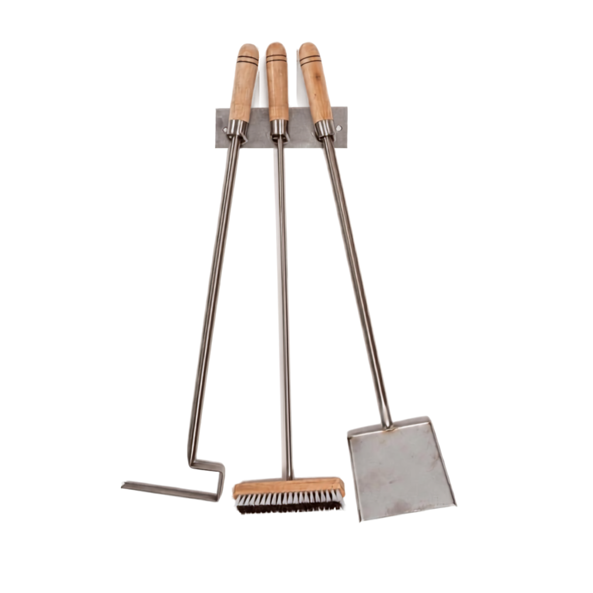 Juego Pala, Atizador y Cepillo con Soporte de Pared